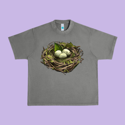 Bird Nest With Eggs Urban Heavy Tee Designed By Lillyallendesigns