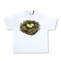 White Bird Nest With Eggs Urban Heavy Tee - LillyAllenDesigns
