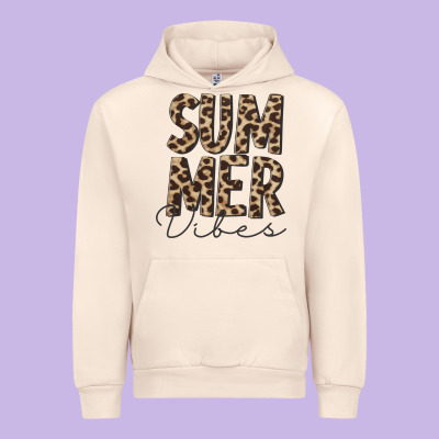 Summer Vibes Leopard Urban Hoodie Designed By Cowcowdesign