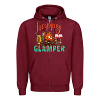 Burgundy Happy Glamper Camp Zipper Hoodie - BundleAndBundleShop