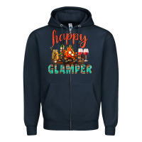 Navy Happy Glamper Camp Zipper Hoodie - BundleAndBundleShop