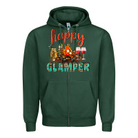 Sports Green Happy Glamper Camp Zipper Hoodie - BundleAndBundleShop