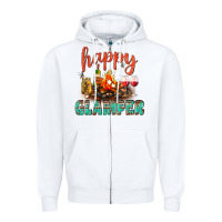 White Happy Glamper Camp Zipper Hoodie - BundleAndBundleShop