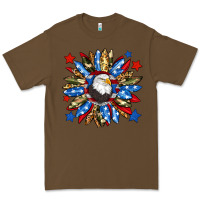 Cacao American flag sunflower Premium Tee - Neo Western