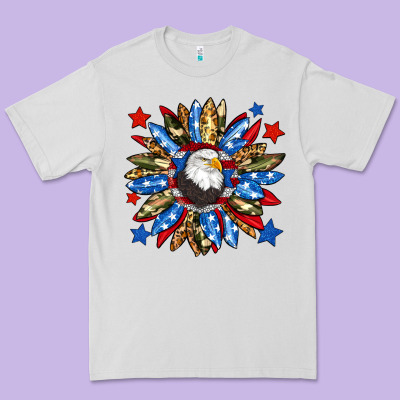 American Flag Sunflower Premium Tee Designed By Neo Western
