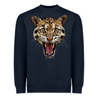 Navy ocelot head Heavyweight Sweatshirt - LillyAllenDesigns