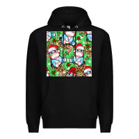 Black Christmas cute hippo sitting Premium Hoodie - NancyCooperArtShop