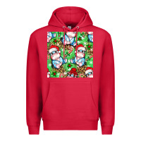 Cardinal Christmas cute hippo sitting Premium Hoodie - NancyCooperArtShop