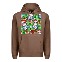 Chestnut Christmas cute hippo sitting Premium Hoodie - NancyCooperArtShop