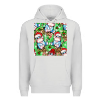 Dove Grey Christmas cute hippo sitting Premium Hoodie - NancyCooperArtShop