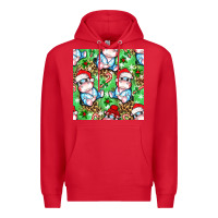 Red Christmas cute hippo sitting Premium Hoodie - NancyCooperArtShop