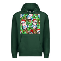 Sports Green Christmas cute hippo sitting Premium Hoodie - NancyCooperArtShop