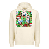 Tofu Christmas cute hippo sitting Premium Hoodie - NancyCooperArtShop