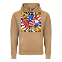 Vintage Camel patriotic popsicles and sunflowers Vintage Hoodie - BundleAndBundleShop