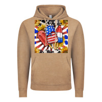Vintage Coffee patriotic popsicles and sunflowers Vintage Hoodie - BundleAndBundleShop