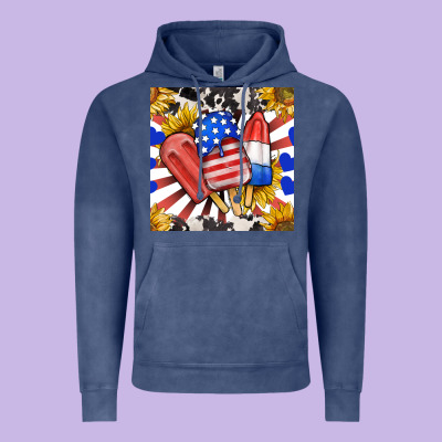 Patriotic Popsicles And Sunflowers Vintage Hoodie Designed By Bundleandbundleshop