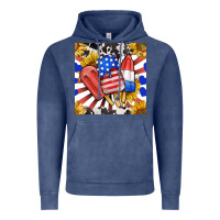Vintage Denim patriotic popsicles and sunflowers Vintage Hoodie - BundleAndBundleShop