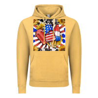 Vintage Mustard patriotic popsicles and sunflowers Vintage Hoodie - BundleAndBundleShop