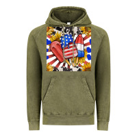 Vintage Olive patriotic popsicles and sunflowers Vintage Hoodie - BundleAndBundleShop