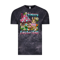 Cloud Black happy easter y'all rabbit Vintage Tee - BarkalooDesign