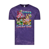 Cloud Purple happy easter y'all rabbit Vintage Tee - BarkalooDesign