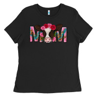 Black mom with cow mothers day Ladies Tee - texasbilliewilder
