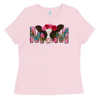 Bubblegum Pink mom with cow mothers day Ladies Tee - texasbilliewilder
