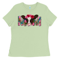 Matcha mom with cow mothers day Ladies Tee - texasbilliewilder