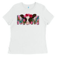 White mom with cow mothers day Ladies Tee - texasbilliewilder