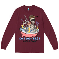 Burgundy do i look like i give a duck Long Sleeve Tee - MaliasSmallBusiness