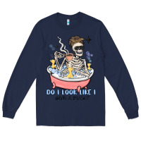Navy do i look like i give a duck Long Sleeve Tee - MaliasSmallBusiness
