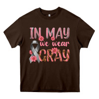 Chocolate Brown In May We Wear Gray Heavy Core Tee - texasbilliewilder