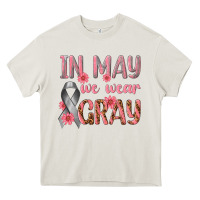 Cream In May We Wear Gray Heavy Core Tee - texasbilliewilder