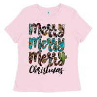 Bubblegum Pink merry christmas Ladies Tee - JahusDesignShop