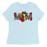 Baby Blue mom with horse mothers day Ladies Tee - texasbilliewilder
