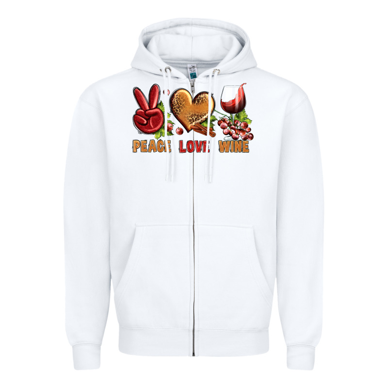 Peace Love Wine Zipper Hoodie by BundleAndBundleShop | Teevron