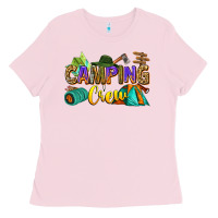Bubblegum Pink camping crew Ladies Tee - Zillion Design Studio