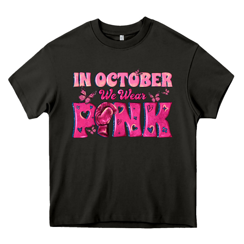 In October We Wear Pink Heavy Core Tee by texasbilliewilder | Teevron