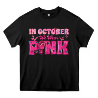 Black In October We Wear Pink Heavy Core Tee - texasbilliewilder