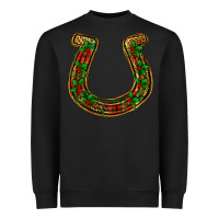 Black Christmas Horseshoe Heavyweight Sweatshirt - Jasminsmagicworld