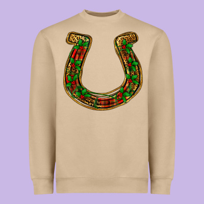 Christmas Horseshoe Heavyweight Sweatshirt Designed By Jasminsmagicworld