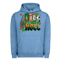 Pigment Pebble Blue St. Patrick's Luck and roll Urban Hoodie - OliviaCreatesArt