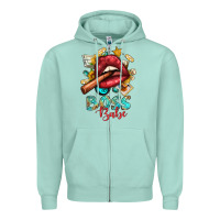 Seafoam Western Boss Babe Cigar Lip Zipper Hoodie - BundleAndBundleShop