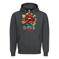 Smoke Western Boss Babe Cigar Lip Zipper Hoodie - BundleAndBundleShop