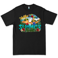 Black hello summer Premium Tee - SublimationCraftShop