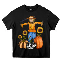 Black pumpkin sunflower fall scarecrow Heavy Core Tee - RanaPortraitStore