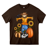 Chocolate Brown pumpkin sunflower fall scarecrow Heavy Core Tee - RanaPortraitStore