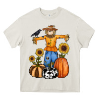 Cream pumpkin sunflower fall scarecrow Heavy Core Tee - RanaPortraitStore