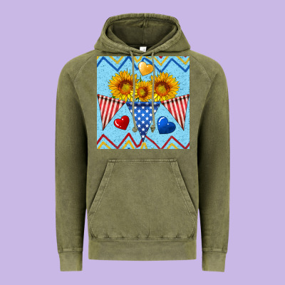Patriotic Celebration Vintage Hoodie Designed By Bundleandbundleshop