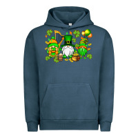 Pigment Midnight Navy St. Patrick's Day gnomes Urban Hoodie - OliviaCreatesArt